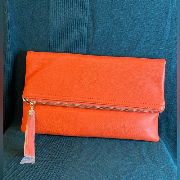 Envelope Clutch Bag foldable Crossbody Tassel Wallet , Chain Strap - Picture 3 of 6